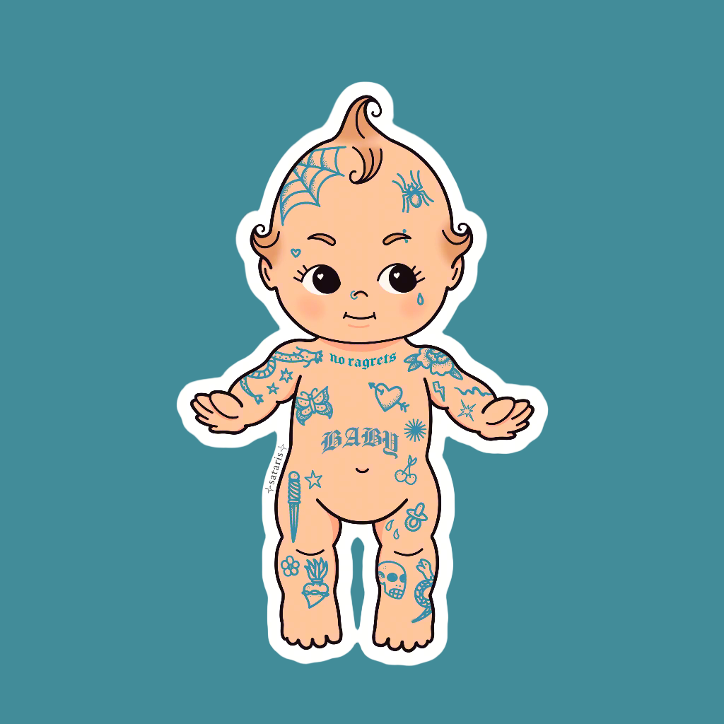 Tattooed Kewpie sticker